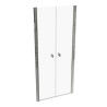 Porte saloon en niche SolvaPro avec cadre partiel Carré, argent brillant, verre clair 8 mm, L88 - 90.5 H200 cm réf : 7T0802092322