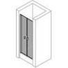 Porte saloon en niche SolvaPro avec cadre partiel Carré, argent brillant, verre clair 8 mm, L88 - 90.5 H200 cm réf : 7T0802092322