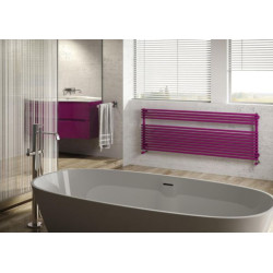 Sèche-serviette eau chaude Rigo EC 671W , Noir, 373x1520x50 (DT30 EGAL 357W). Raccord latéral standard 1/2" Réf. RIS152B10IR01NNN01"
