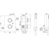 Thermostatique douche Alterna DESIGN blanc avec kit douchette encastré vertical avec corps d'encastrement