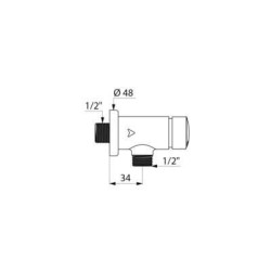 Robinet temporisé 3 sec Temposoft 2 pour urinoir, à déclenchement souple à poser en applique équerre D 15 x 21 mm réf. 778800