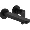 Façade mitigeur de lavabo  Rebris S pour montage encastré avec bec 20 cm Noir mat Réf. 72528670