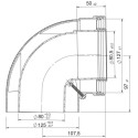 Coude clapet intégré 3CEP 90° diamètre 80 / 125 mm Réf 3318648