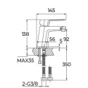 Mitigeur pour bidet Alterna CONCERTO'D chromé C2 corps vidage tirette en laiton