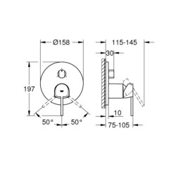 Mitigeur mécanique 3 sorties GROHE Plus Supersteel Réf. 24093DC3