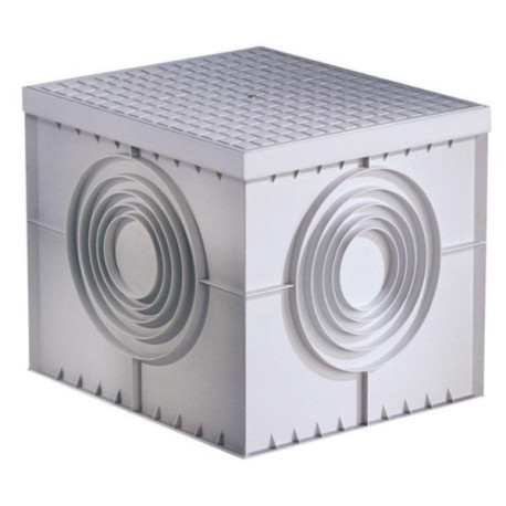 Chambre de tirage carree 550x550x520 - fond plat defoncable - couvercle a haute resistance Réf. DX59901