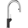 Mitigeur monotrou avec bec tube orientable BLANCO CARENA-S Vario avec douchette couleur SILGRANIT Look anthracite/chromé garantie 2 ans Réf. 521358