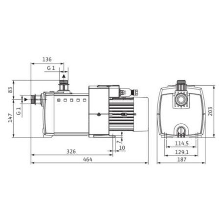 Pompes centrifuges HiMulti 3 6m3/h 0,8kW monophasé (230 V, 50 Hz)Ref.4189526