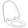 Abattant complet pour AQUACLEAN 8000, gris manhattan réf. 250034CG1