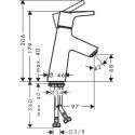 Mitigeur de lavabo Talis S 80 sans tirette ni vidage Réf. 72012000