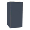 Module sous vasque Alterna Plénitude partie gauche longueur 30cm 1 porte pour meuble 2 tiroirs profondeur 38cm Bleu indigo chant doré et poignée dorée