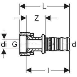 Jonction avec écrou 20X27 D20, à joint plat Réf 602.583.00.5