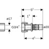 Jonction avec écrou 20X27 D20, à joint plat Réf 602.583.00.5