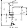 Mitigeur de lavabo  Rebris S 80 CoolStart avec tirette et vidage Chromé Réf. 72513000