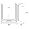Distributeur de papier essuie-mains pour papier plié, 340 x 265 x 110 mm, plastique ABS blanc et gris, grand modèle réf. 878098