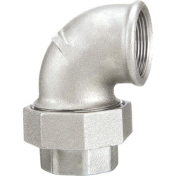 Coude union à joint conique 96 fonte malléable galvanisée femelle-femelle 15x21 réf.096015G