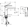 Mitigeur lavabo 110 Tecturis E  CoolStart avec tirette et vidage Noir mat Réf. 73014670