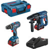 Kit visseuse et perforateur sans fil GSR 18V-28 + 2 batteries 4,0Ah + GBH 18V-21 coffret L-BOXX Réf. 0615990M0R