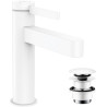 Mitigeur lavabo FINORIS 110, bonde Push-Open Blanc mat Réf. 76023700