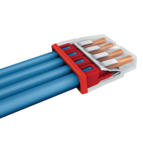 Borne de dérivation - 2 fils - PUSH WIRE® (push-in) - 0,5 à 2,5 mm² - boîte de 100 pcs Réf. 2273-202