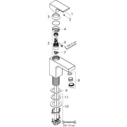 Mitigeur lavabo Vernis Shape  70 sans tirette ni vidage Chromé Réf. 71567000