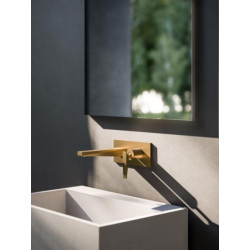 Façade mitigeur lavabo FRACTAL encastré or brossé Réf. FT25696P