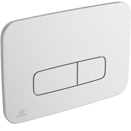 Plaque de commande pneumatique Oleas P3 pour bâti-support Prosys - chrome mat arrondi - boutons 3/6 litres - design arrondi Réf. R0124JG