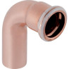 Coude 90° avec extrémité à emboîter D54mm, cuivre Réf 60308