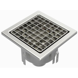 Siphon LIMATEC 200x200 sortie verticale 63 mm panier cloche grille barreaux Réf. 2063EPCB