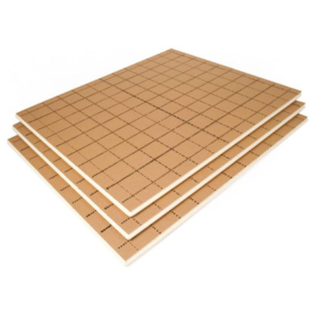 Plaque isolante prétracée RAUPUR en mousse de polyuréthane. R EGAL 2,20 Dimensions: 1200 mm x 1000 mm. Avec film pare-vapeur. Pour pose sous treillis et isolation de la chape.  13180481001
