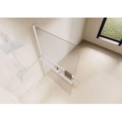 Kit Frame porte-serviettes externe + tablette interne Hd 130-180 cm version gauche profilés Blanc Mat Réf : R80KUFRHD18S-U