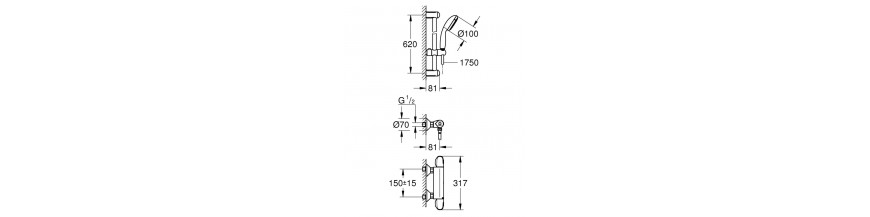 Combinés de douche thermostatique